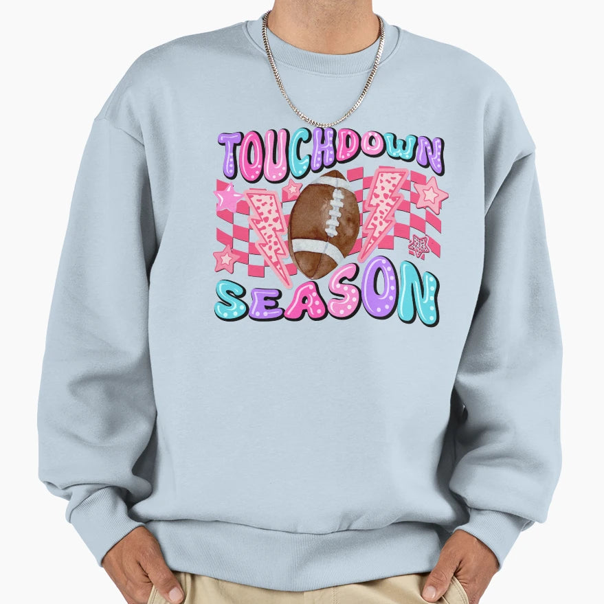 Colorful Touchdown Season Sweatshirt - Aesthetic Graphic Men Women - T-Shirt, Sweatshirt, Hoodie