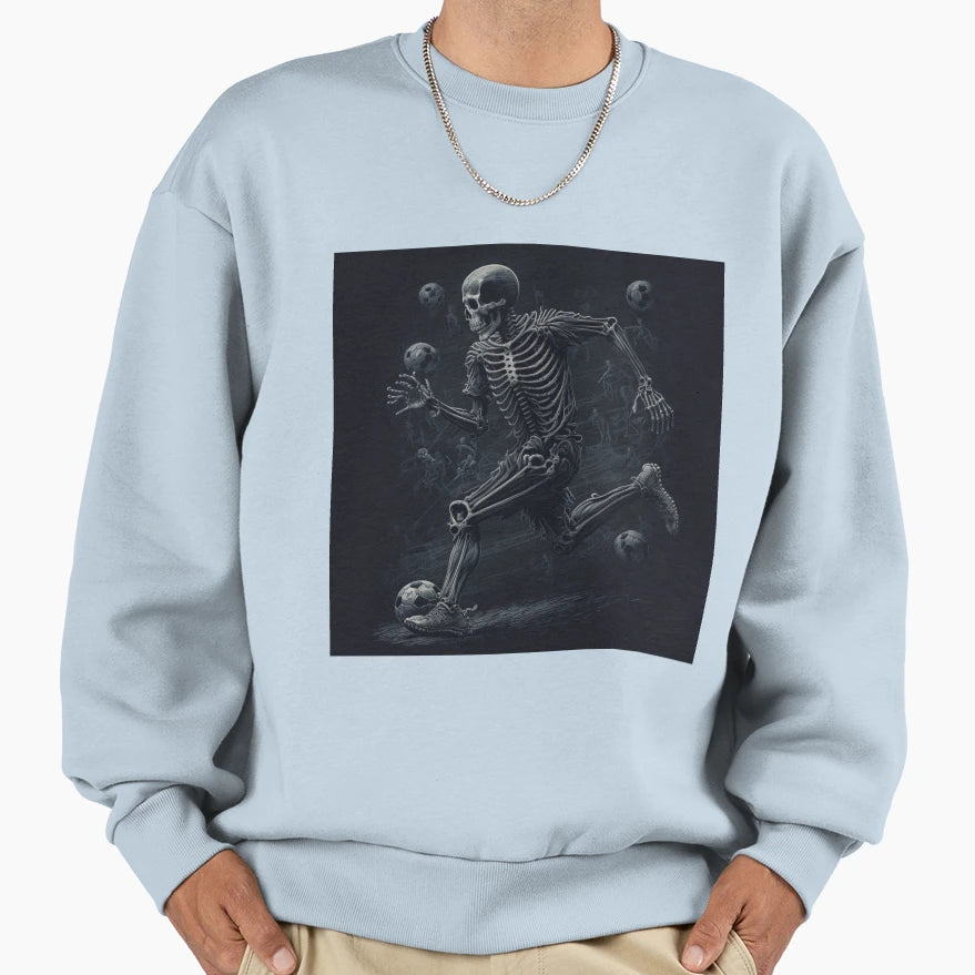 Skeleton Soccer Player Football Sweatshirt - Custom Art Print for Adults - T-Shirt, Sweatshirt, Hoodie