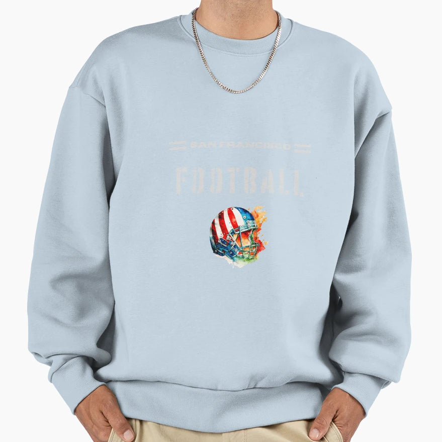 San Francisco Football Usa Flag Sweatshirt - Minimalist Print Men Women - T-Shirt, Sweatshirt, Hoodie