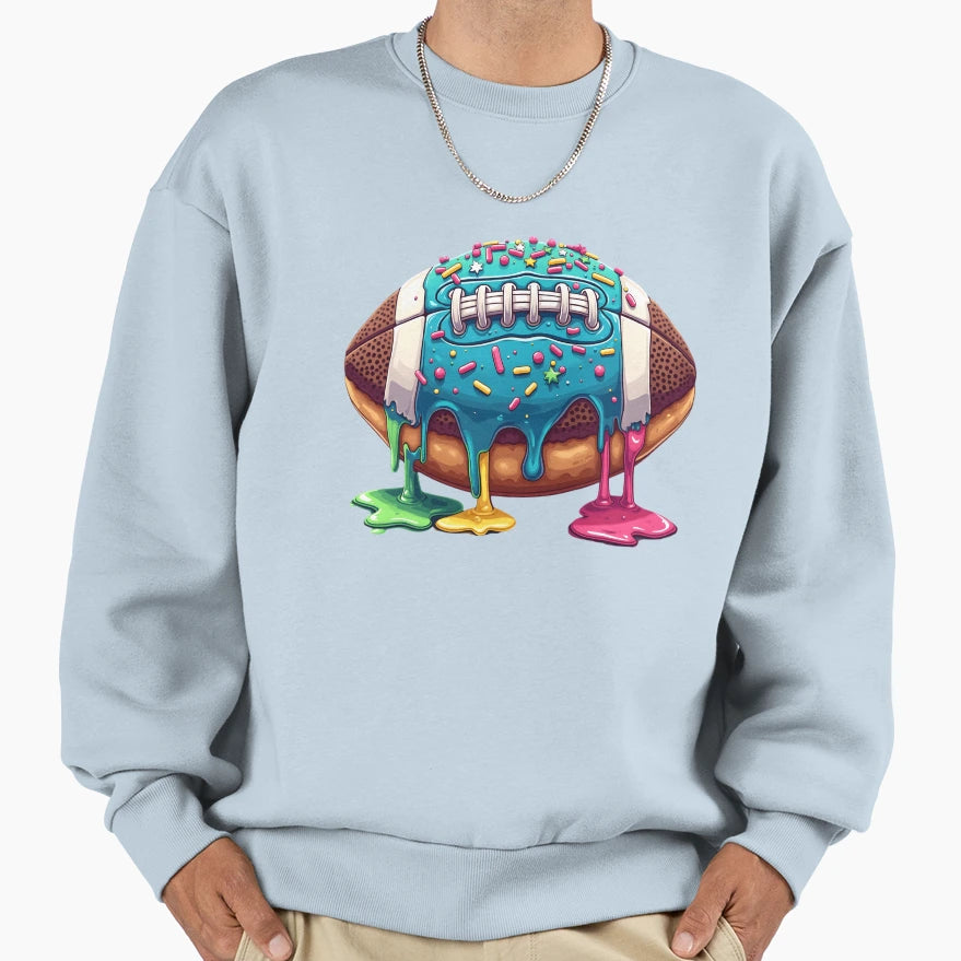 Ice Cream Football Drip Sweatshirt - Fun Novelty Design Men Women - T-Shirt, Sweatshirt, Hoodie