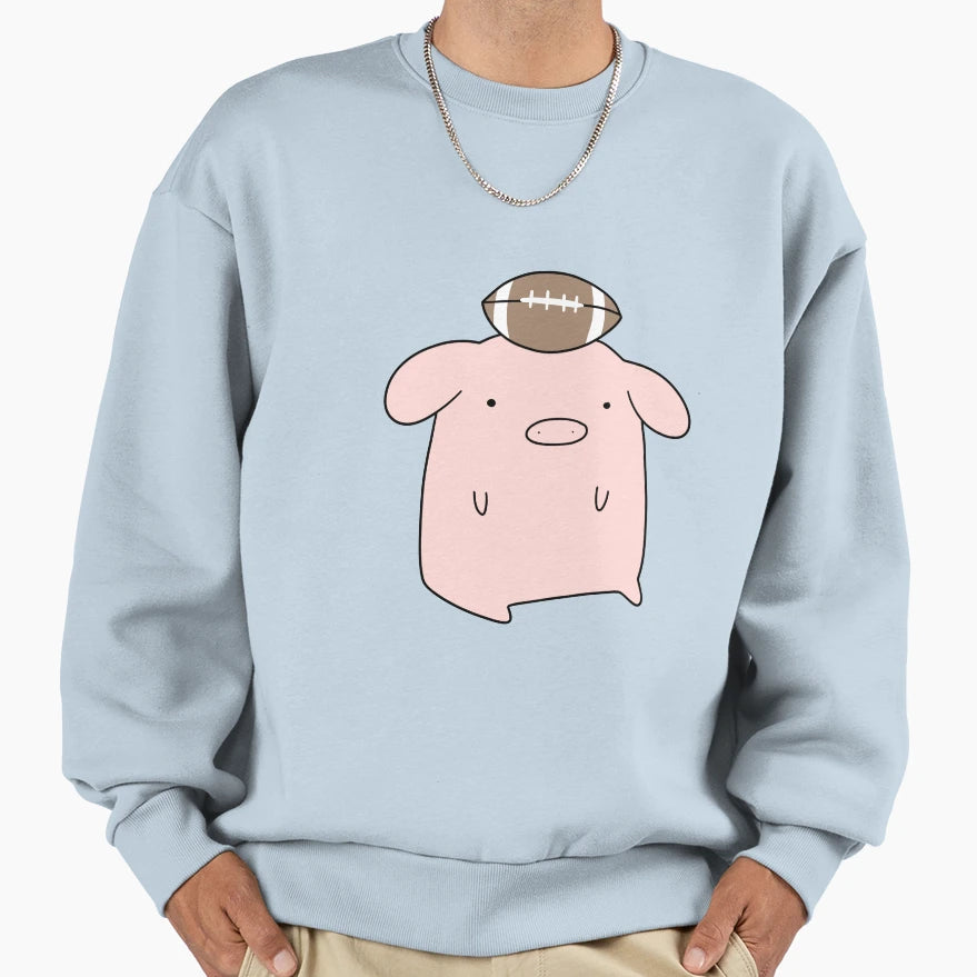Football Pig Sweatshirt - Graphic Print Men Women - T-Shirt, Sweatshirt, Hoodie