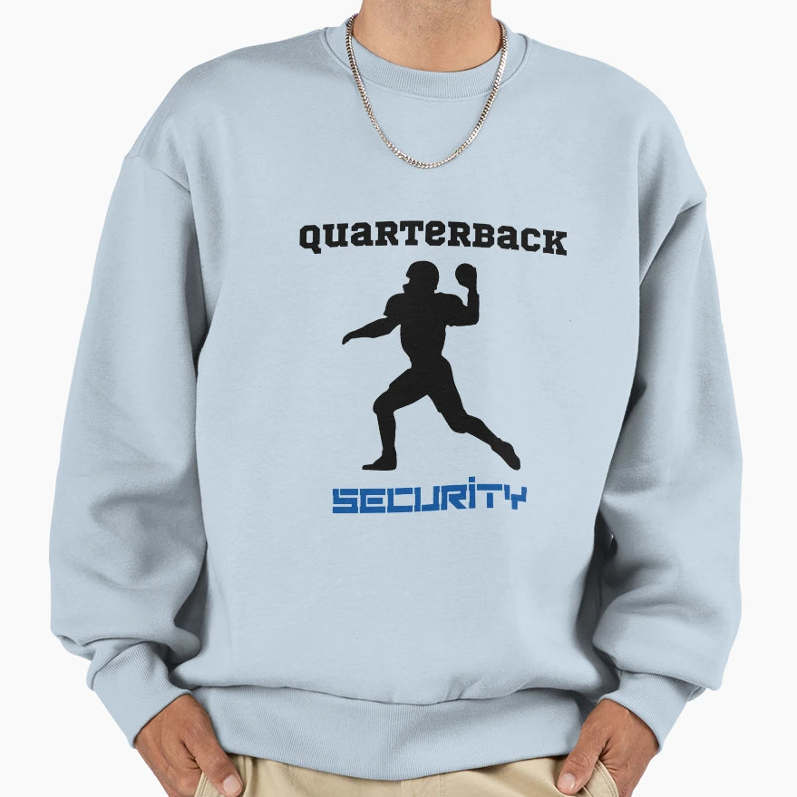 Quarterback Security Blue Sweatshirt - Custom Art Print Unisex - T-Shirt, Sweatshirt, Hoodie