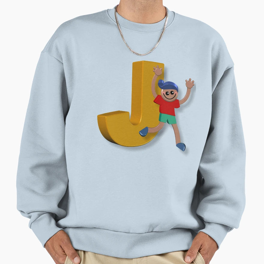 Letter Initial J Child Personalised Sweatshirt - Novelty Apparel Men Women - T-Shirt, Sweatshirt, Hoodie