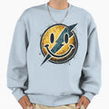 Lightning Bolt Smiley Distressed Sweatshirt - Streetwear Style for Adults - T-Shirt, Sweatshirt, Hoodie