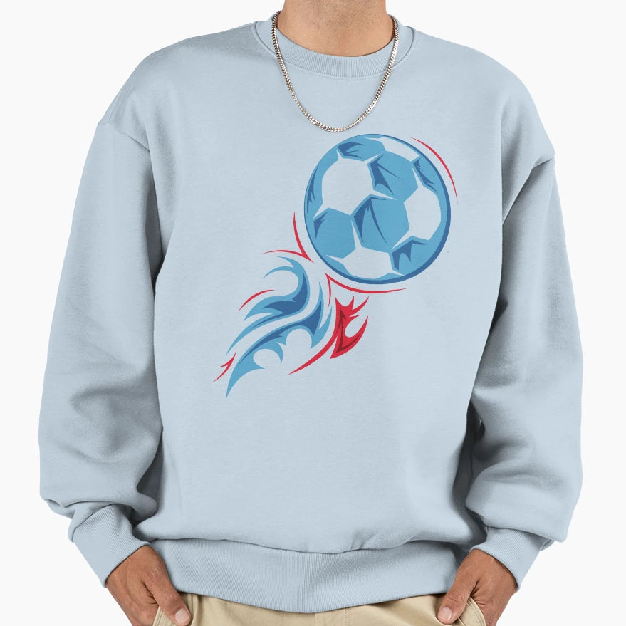 Fire Ball Soccer Symbol Sweatshirt - Novelty Apparel for Adults - T-Shirt, Sweatshirt, Hoodie