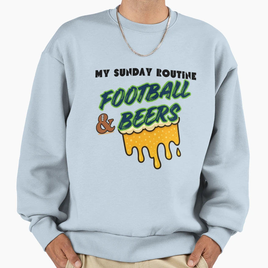 Seattle Seahawks Sunday Routine Sweatshirt - Minimalist Print for Adults - T-Shirt, Sweatshirt, Hoodie