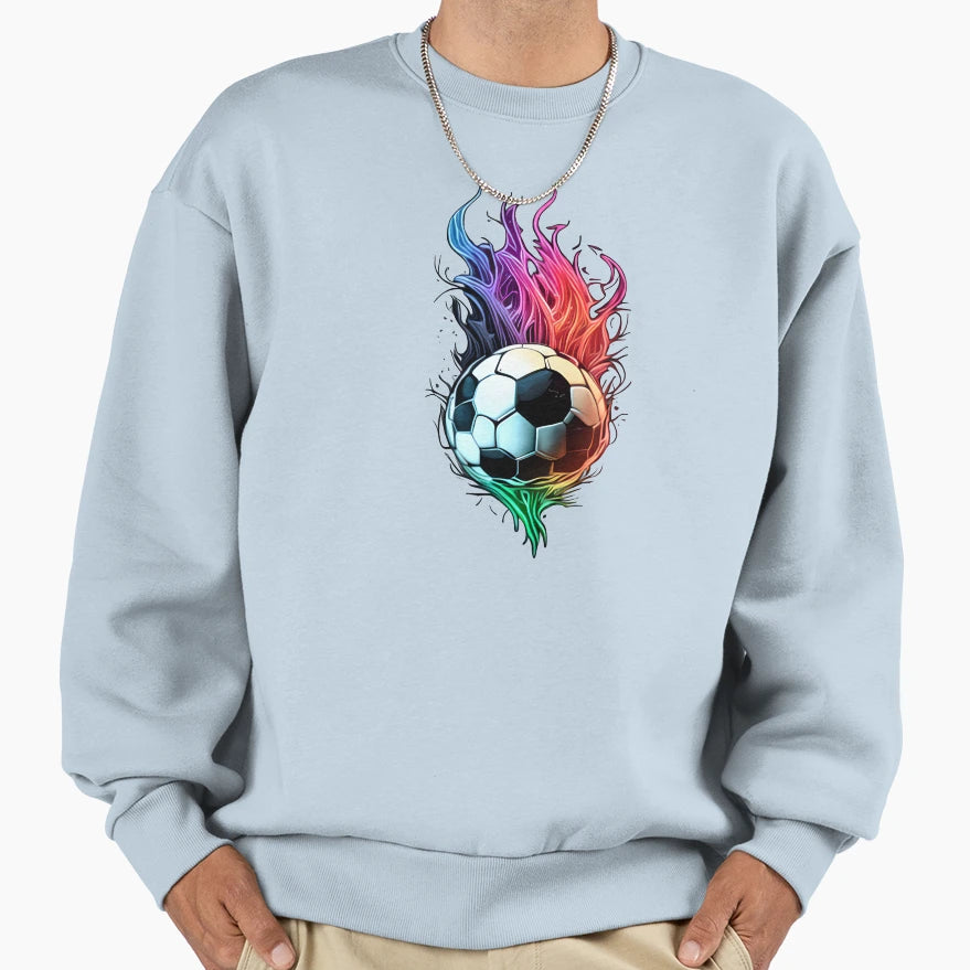 Football Fantasy Fire Sweatshirt - Unique Graphic Unisex - T-Shirt, Sweatshirt, Hoodie