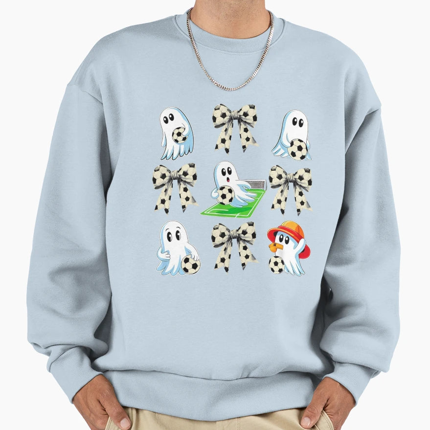 Soccer Ghosts And Bows T-Shirt - Minimalist Print Unisex - T-Shirt, Sweatshirt, Hoodie