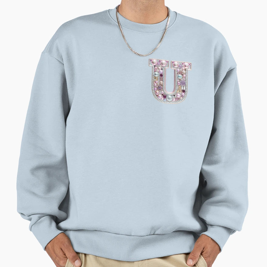 Monogram U Kawaii Gyaru Y2K Bling Sweatshirt - Minimalist Print for Adults - T-Shirt, Sweatshirt, Hoodie
