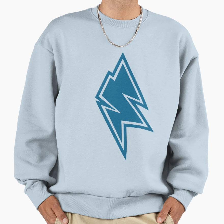 Blue Lightning Bolt Sweatshirt - Trendy Graphic Men Women - T-Shirt, Sweatshirt, Hoodie