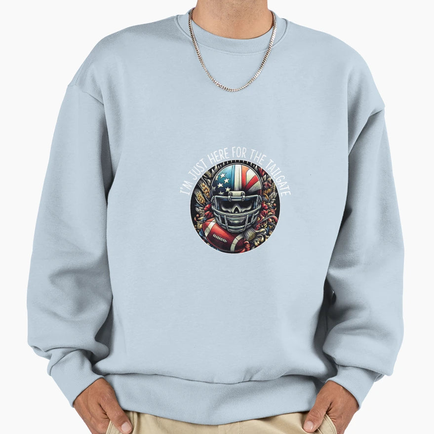 Im Just Here Tailgate Sweatshirt - Aesthetic Graphic for Adults - T-Shirt, Sweatshirt, Hoodie