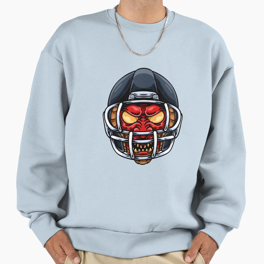American Football Red Evil Helmet Sweatshirt - Graphic Print Men Women - T-Shirt, Sweatshirt, Hoodie
