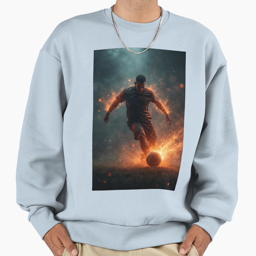 Dark Aura Soccer Power Shot Sweatshirt - Casual Everyday Wear Men Women - T-Shirt, Sweatshirt, Hoodie