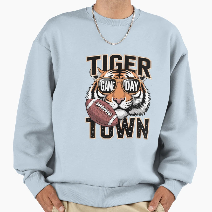 Tiger Town Leopard Football Game Day Sweatshirt - Unique Graphic Men Women - T-Shirt, Sweatshirt, Hoodie