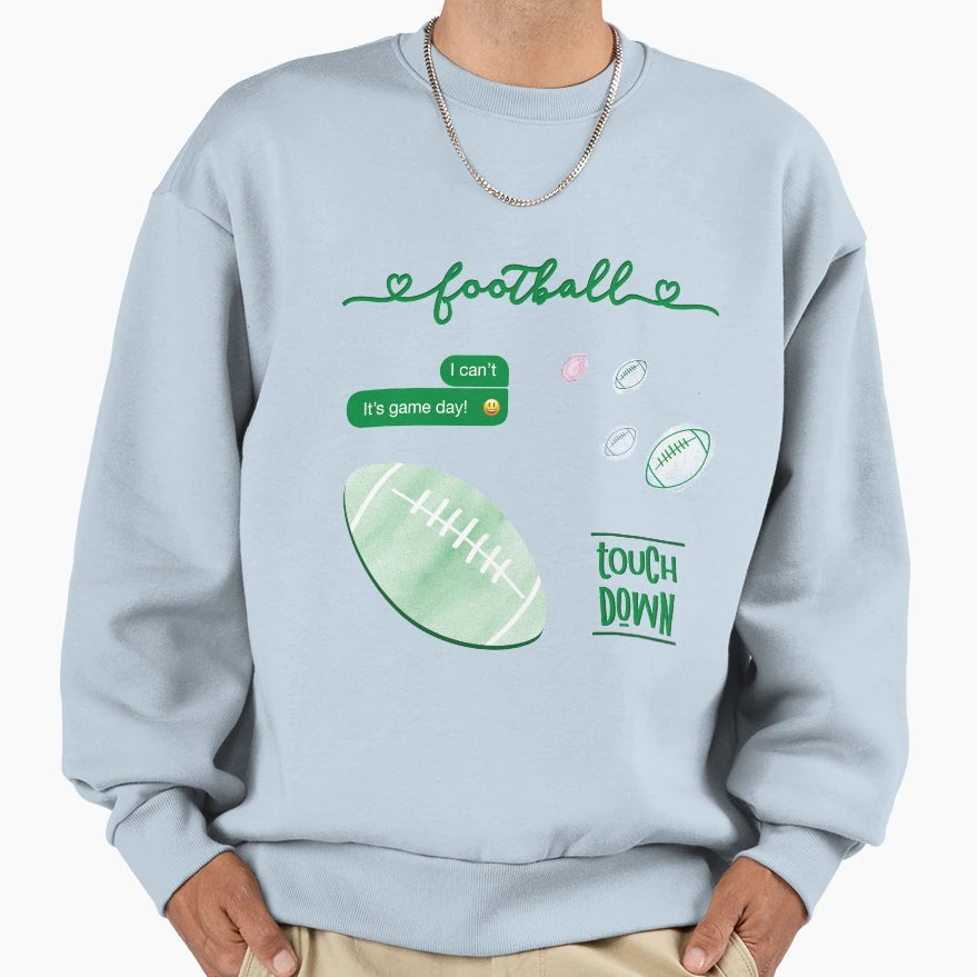 Kelly Green Watercolor Football Sweatshirt - Streetwear Style Men Women - T-Shirt, Sweatshirt, Hoodie