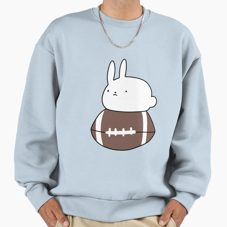 Little Bunny And Football Sweatshirt - Novelty Apparel for Adults - T-Shirt, Sweatshirt, Hoodie
