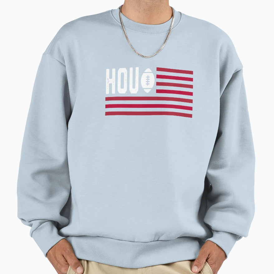 Houston Football Is American Sweatshirt - Novelty Apparel for Adults - T-Shirt, Sweatshirt, Hoodie