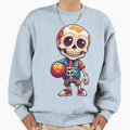Cartoon Skull Playing Soccer Sweatshirt - Trendy Graphic for Adults - T-Shirt, Sweatshirt, Hoodie