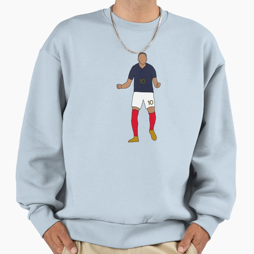 Kylian Mbappe Jersey Art France Sweatshirt - Unique Graphic for Adults - T-Shirt, Sweatshirt, Hoodie