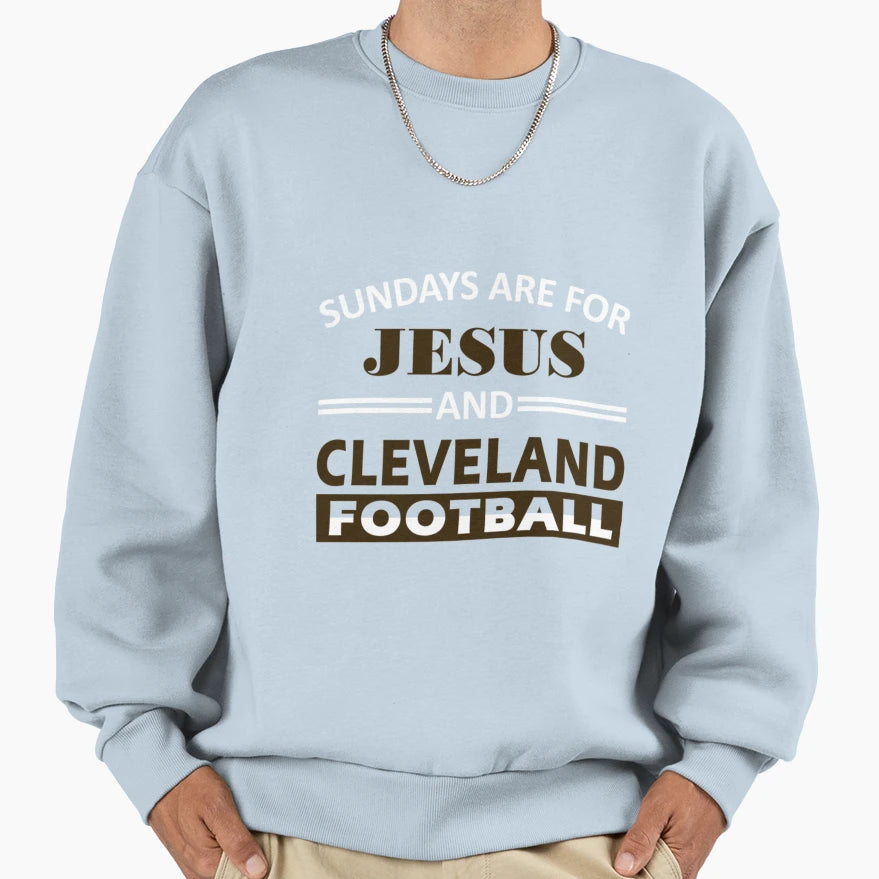 Cleveland Football Fan Sundays Sweatshirt - Custom Art Print for Adults - T-Shirt, Sweatshirt, Hoodie