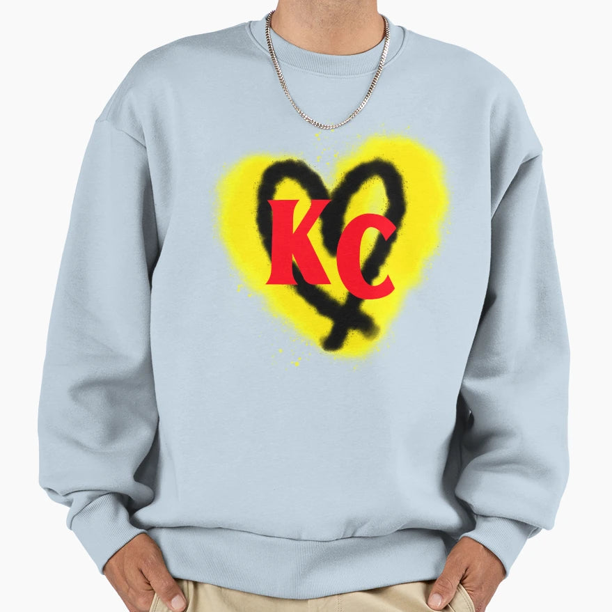 I Heart Kc I Love Kansas City Sweatshirt - Custom Art Print for Adults - T-Shirt, Sweatshirt, Hoodie