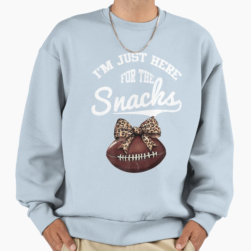 Im Just Here Snacks Leopard Bow T-Shirt - Minimalist Print Men Women - T-Shirt, Sweatshirt, Hoodie