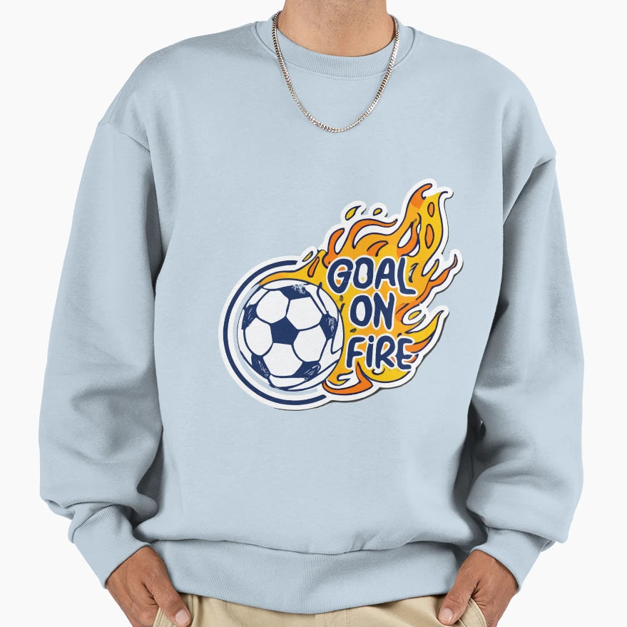 Goal Fire Dynamic Soccer Ball Sweatshirt - Custom Art Print for Adults - T-Shirt, Sweatshirt, Hoodie