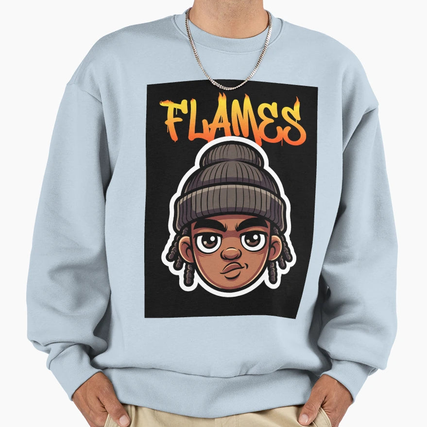 Flames Sweatshirt - Trendy Graphic Men Women - T-Shirt, Sweatshirt, Hoodie