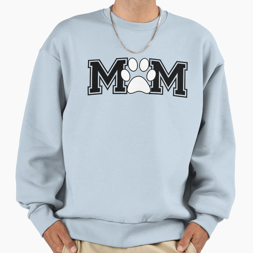 Dog Mom Paw Sweatshirt - Fun Novelty Design Men Women - T-Shirt, Sweatshirt, Hoodie