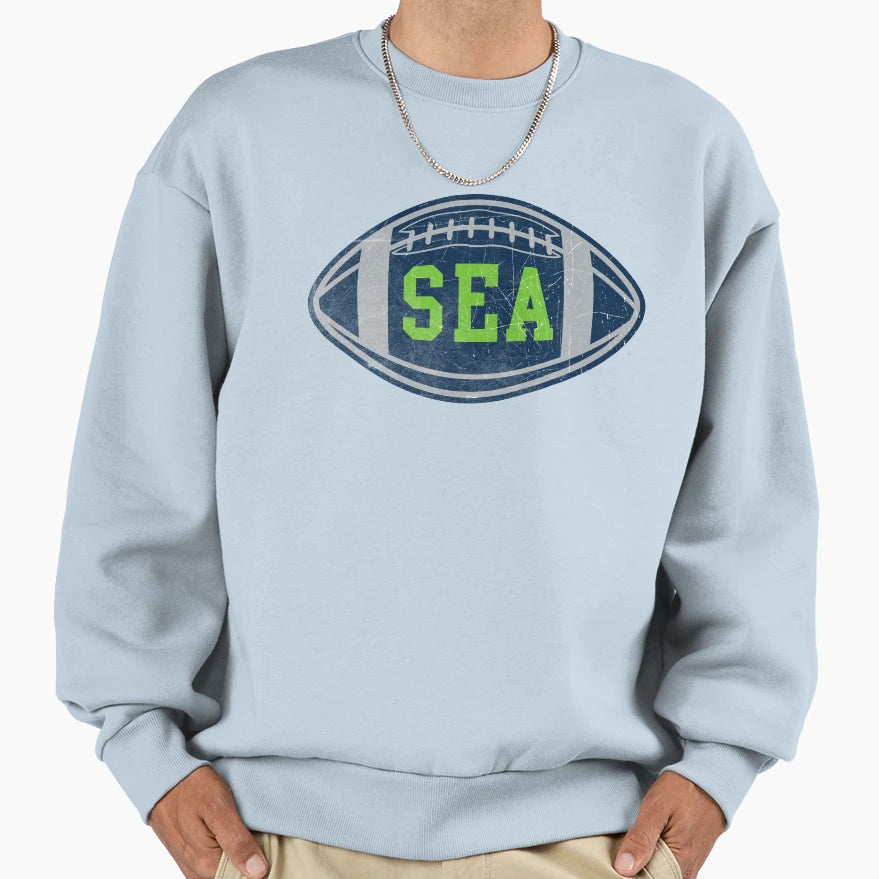Seattle Throwback Football Sweatshirt - Novelty Apparel Unisex - T-Shirt, Sweatshirt, Hoodie
