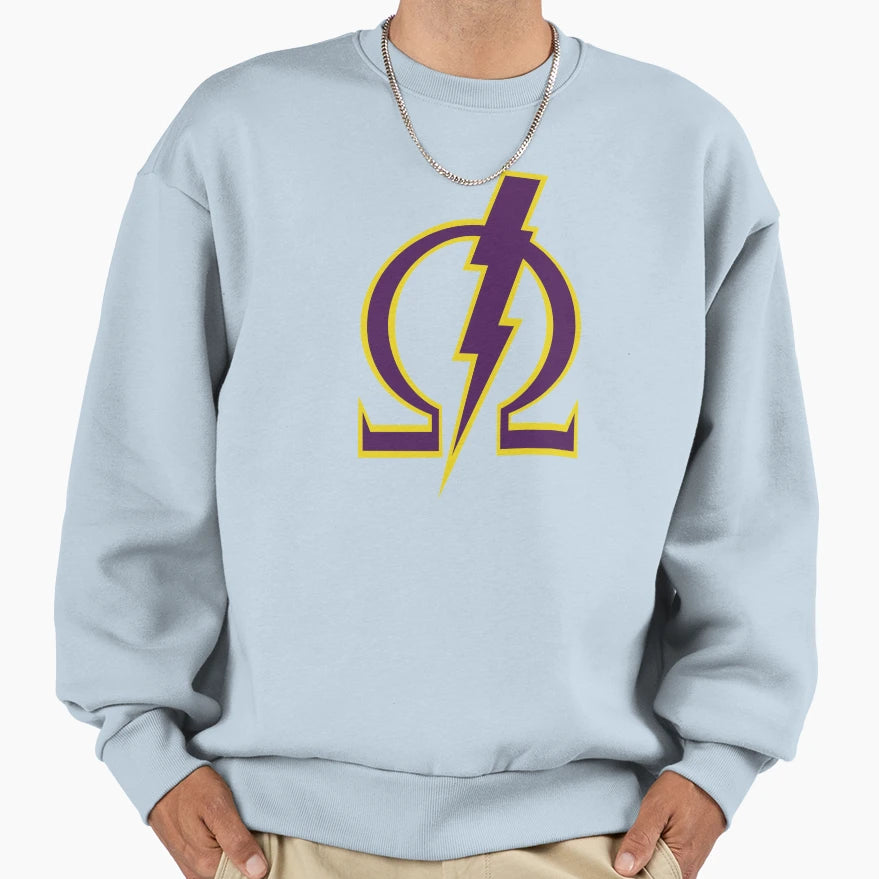Omega Lightning Bolt Sweatshirt - Minimalist Print Men Women - T-Shirt, Sweatshirt, Hoodie