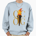 Qcog Gold Behind Torch Sweatshirt - Casual Everyday Wear Unisex - T-Shirt, Sweatshirt, Hoodie