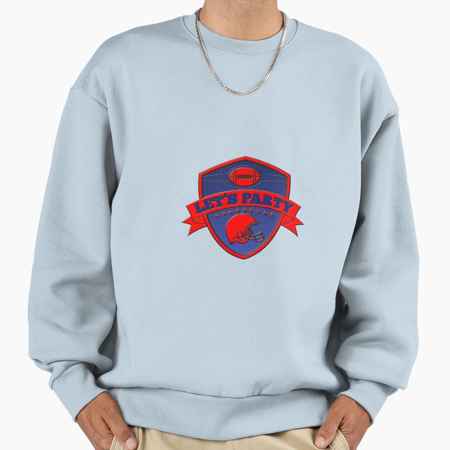 American Football Lets Party Shield Sweatshirt - Minimalist Print Unisex - T-Shirt, Sweatshirt, Hoodie