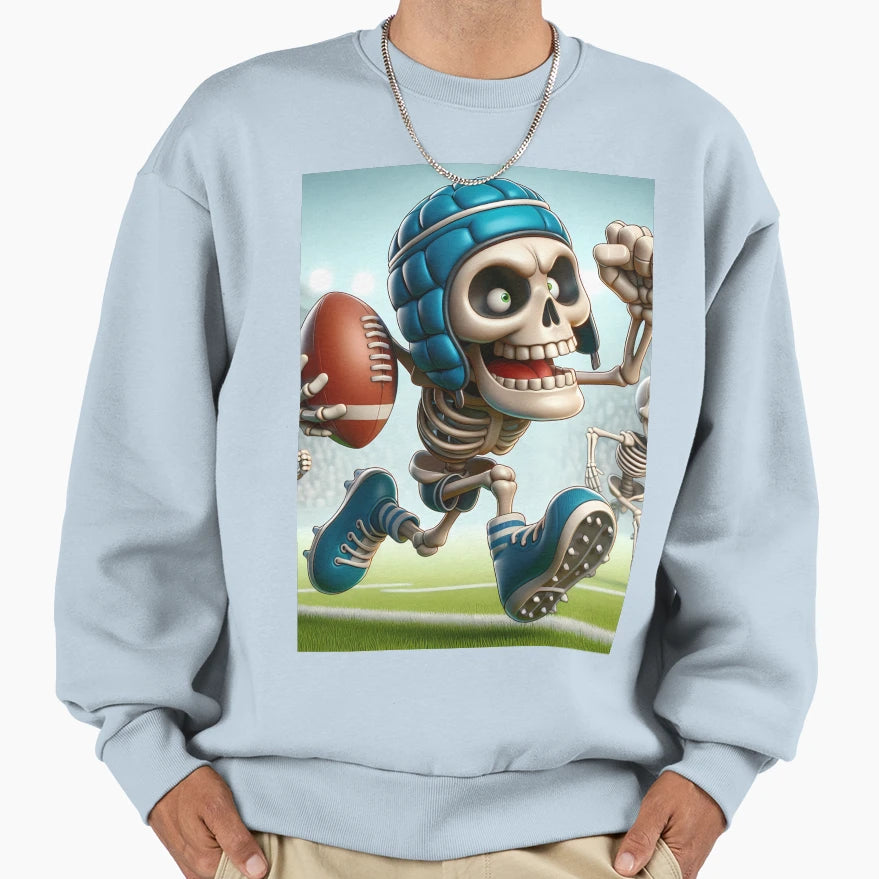 Bone Crushing Touchdown Skeleton Sweatshirt - Aesthetic Graphic for Adults - T-Shirt, Sweatshirt, Hoodie