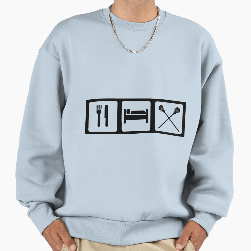 Eat Sleep Lacrosse Sweatshirt - Unique Graphic for Adults - T-Shirt, Sweatshirt, Hoodie