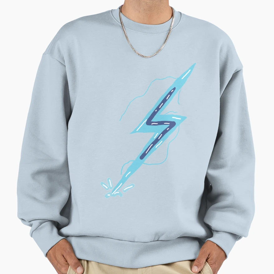 Lightning Bolt Sweatshirt - Minimalist Print Men Women - T-Shirt, Sweatshirt, Hoodie