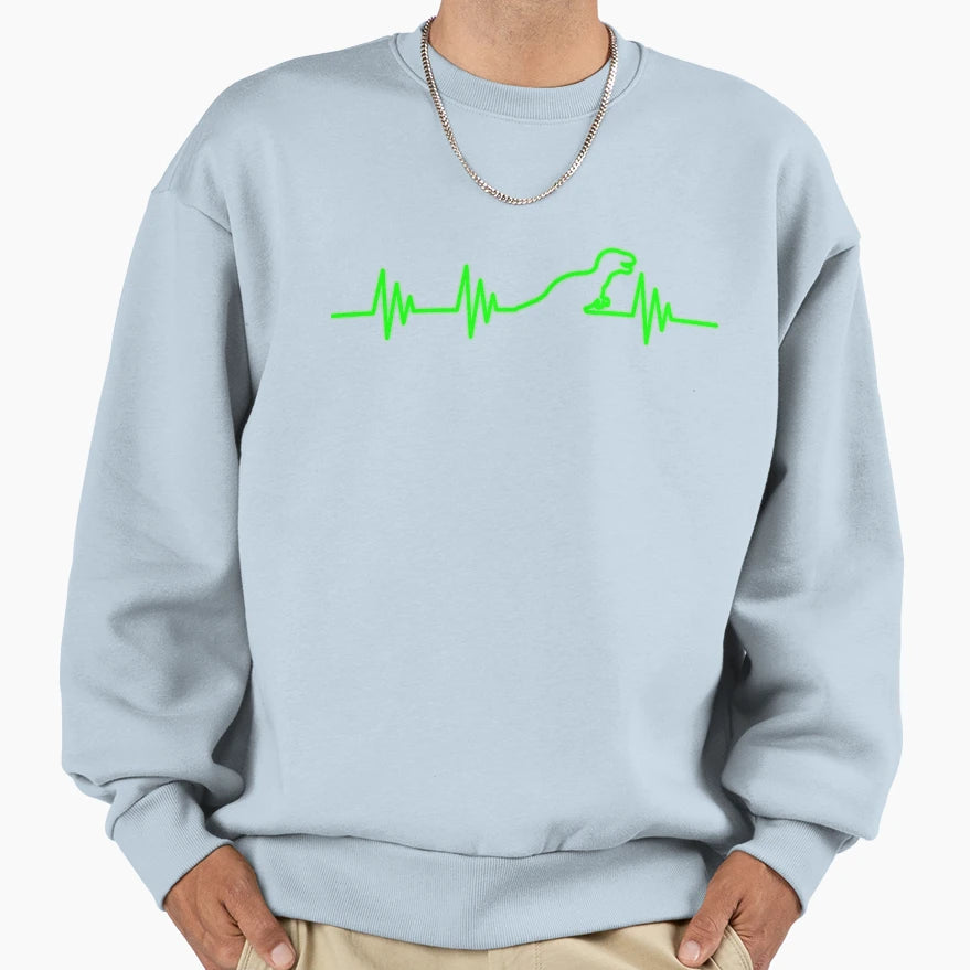 Heartbeat Tyrannosaurus Rex Sweatshirt - Novelty Apparel Unisex - T-Shirt, Sweatshirt, Hoodie