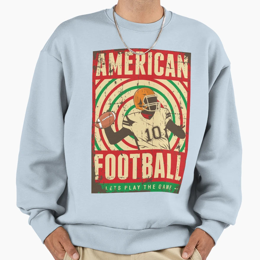 American Football Player Sweatshirt - Fun Novelty Design for Adults - T-Shirt, Sweatshirt, Hoodie
