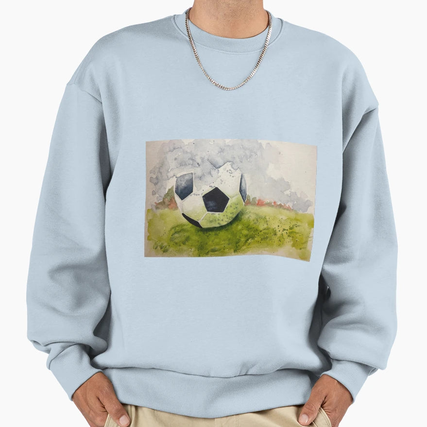 Watercolour Football Soccer Ball Sweatshirt - Graphic Print Men Women - T-Shirt, Sweatshirt, Hoodie