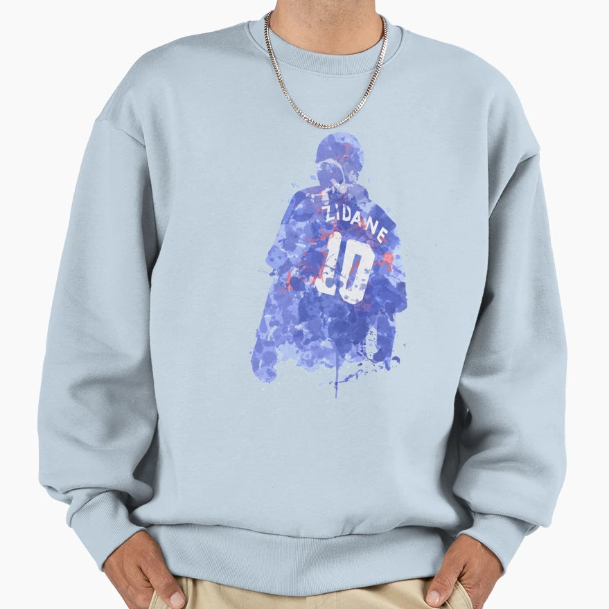 Zinedine Zidane French Legend Art Sweatshirt - Aesthetic Graphic Unisex - T-Shirt, Sweatshirt, Hoodie