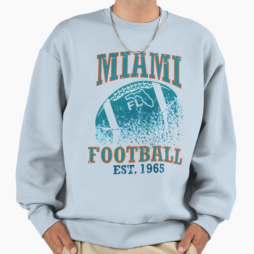 Miami Football Sweatshirt - Casual Everyday Wear Unisex - T-Shirt, Sweatshirt, Hoodie