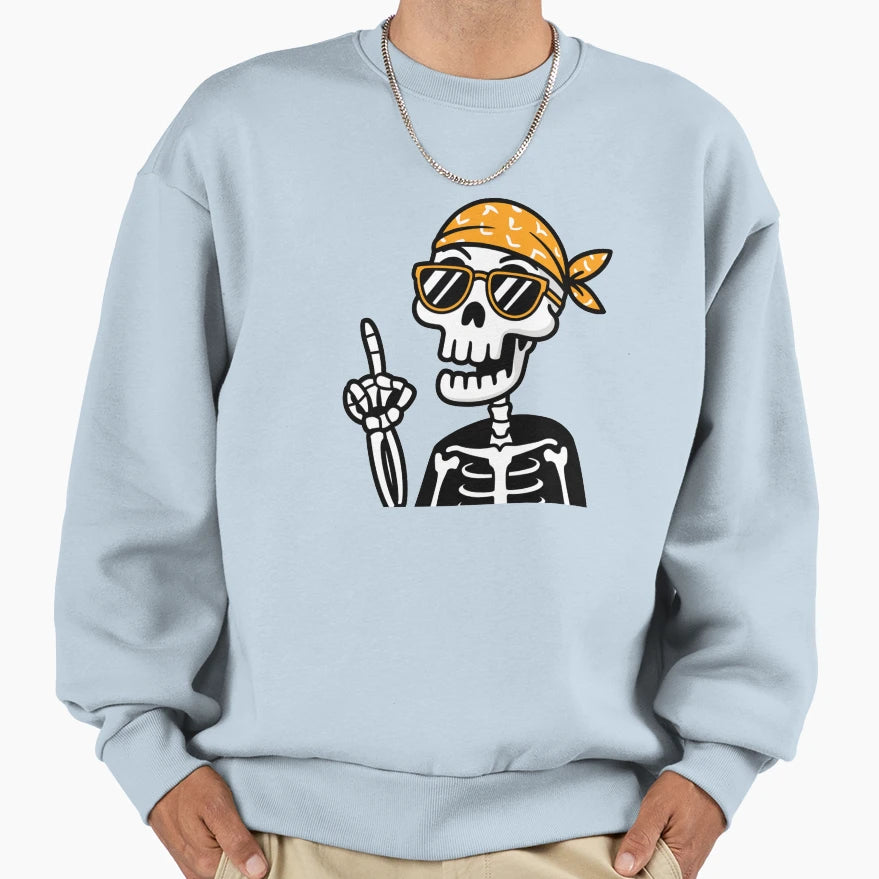 Skeleton Bandana And Sunglasses Sweatshirt - Fun Novelty Design Men Women - T-Shirt, Sweatshirt, Hoodie