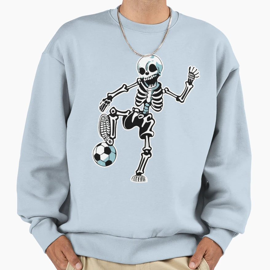 Skeleton Halloween Soccer Player Sweatshirt - Unique Graphic Men Women - T-Shirt, Sweatshirt, Hoodie