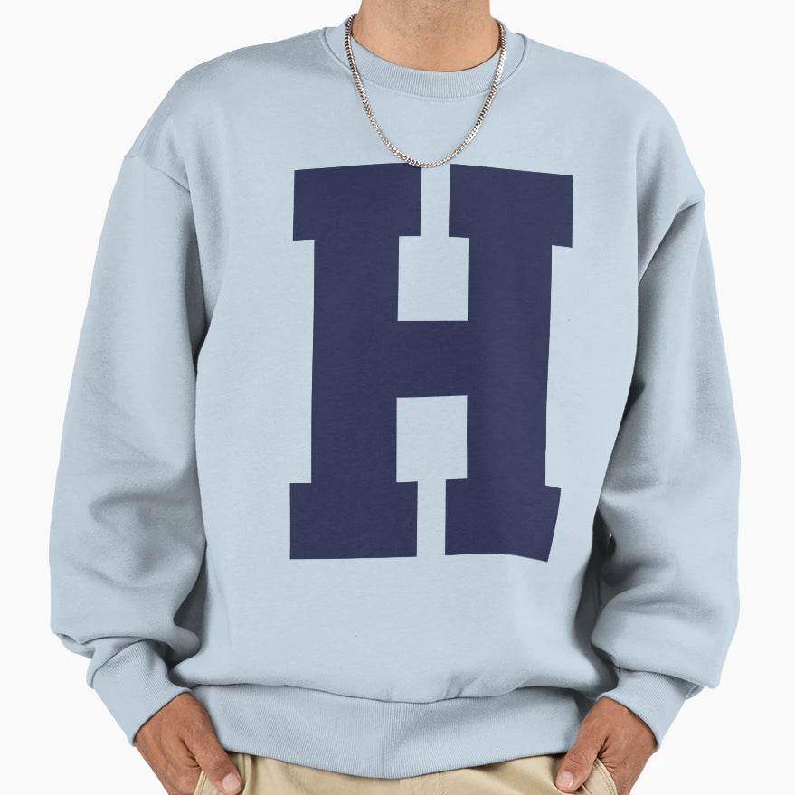 Alphabet Marine Blue H Sports Sweatshirt - Fun Novelty Design Unisex - T-Shirt, Sweatshirt, Hoodie