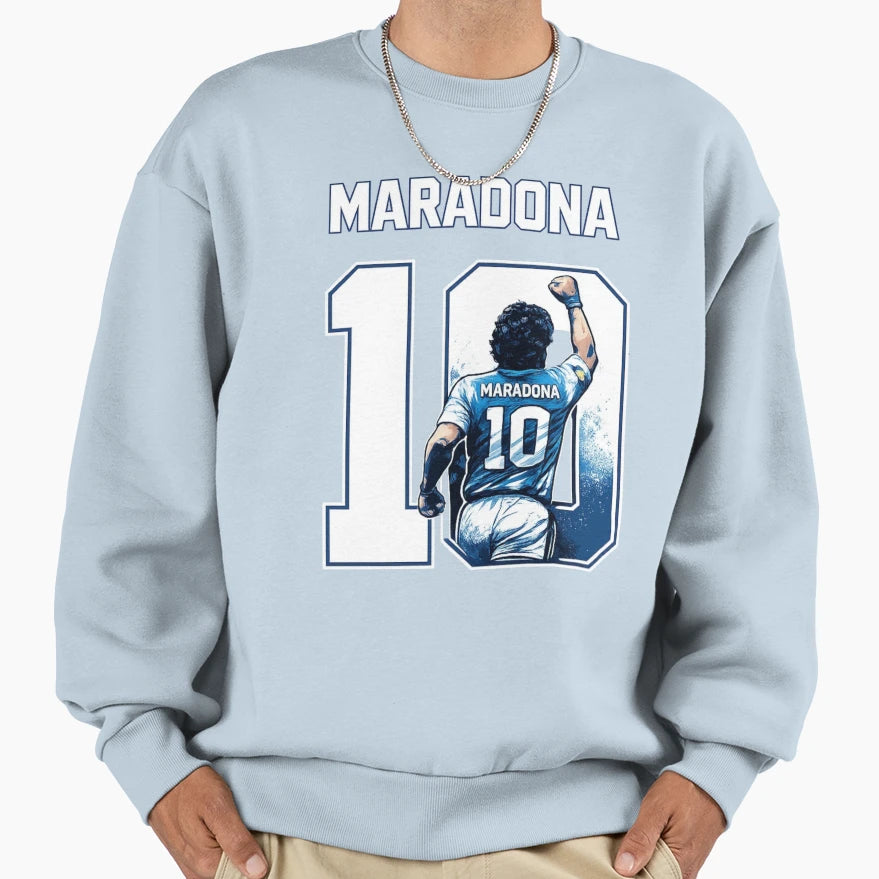 Maradona Iconic Argentina Number 10 Sweatshirt - Novelty Apparel Men Women - T-Shirt, Sweatshirt, Hoodie