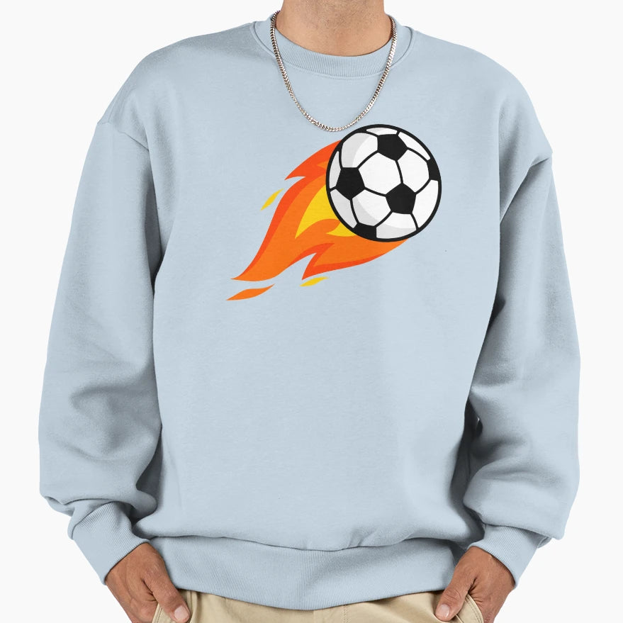 Soccer Fire Sweatshirt - Minimalist Print Men Women - T-Shirt, Sweatshirt, Hoodie
