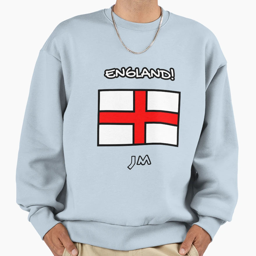 England Flag Drawn Sweatshirt - Graphic Print Unisex - T-Shirt, Sweatshirt, Hoodie