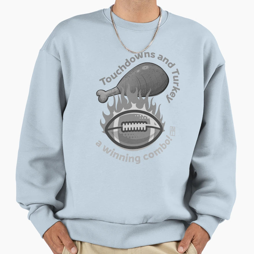 Touchdowns And Turkey Winning Combo Sweatshirt - Trendy Graphic Men Women - T-Shirt, Sweatshirt, Hoodie