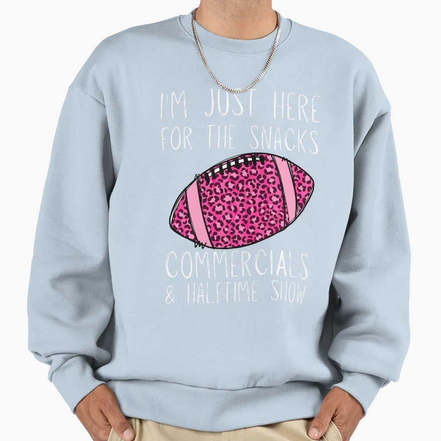 Im Just Here Commercials Snacks Sweatshirt - Trendy Graphic for Adults - T-Shirt, Sweatshirt, Hoodie