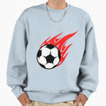 Football Ball Fire Football Sweatshirt - Casual Everyday Wear Men Women - T-Shirt, Sweatshirt, Hoodie